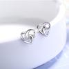 925 Silver Love Heart Stud Earrings For Women Engagement Elegant Luxury Jewelry Trend Best Selling Jewellery