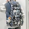 Student schoolbag, junior high school student, high school simple backpack, new printing trend backpack, men's ins large capacity