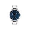 Calvin Klein Stilvolle Serie Quarz Uhr Edelstahl Armband 44 mm Blaues Zifferblatt Multifunktions Chronograph Drei Augen Herrenuhren Silber 25200063