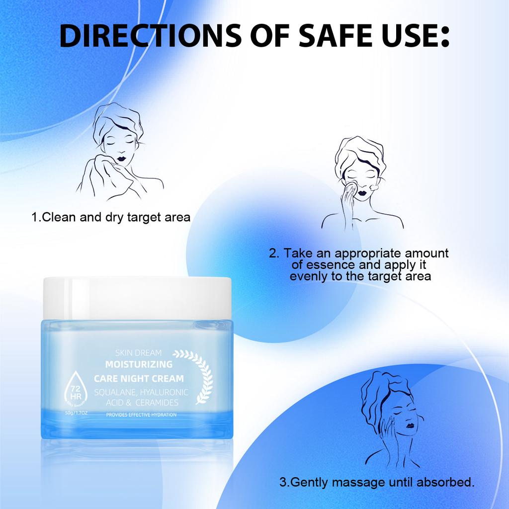 Hydrating Night Cream 50g – Intensive Hyaluronic Acid Moisturizing Care