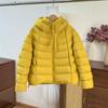 European fashion light soft white duck down puffs ribs down jacket women's small hooded thickened warm jacket