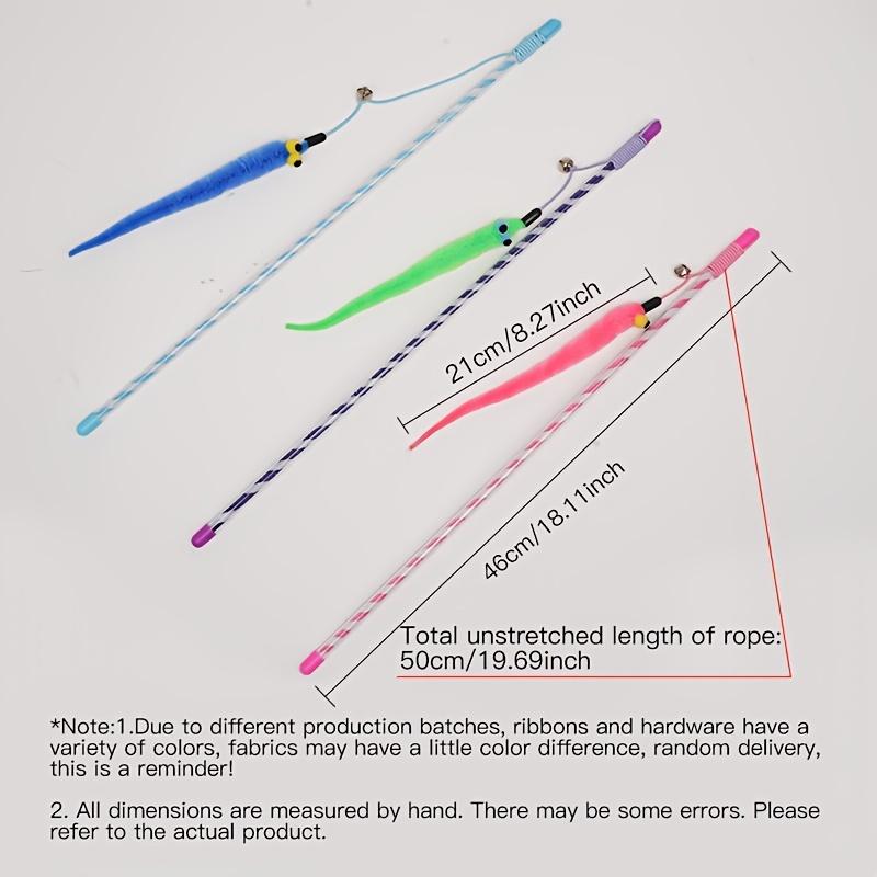 Caterpillar Style Colorful Long Rod Cat Teaser Stick, Cat Entertainment Interactive Toy