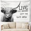 Lovely Cow In the Farmhouse Tapestry Wall Decorative Art Blanket Curtains Hanging At Home Bedroom Living Room Decor