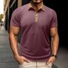 Men's Short Sleeved Shirt Men's 4-button T-shirt Casual Top