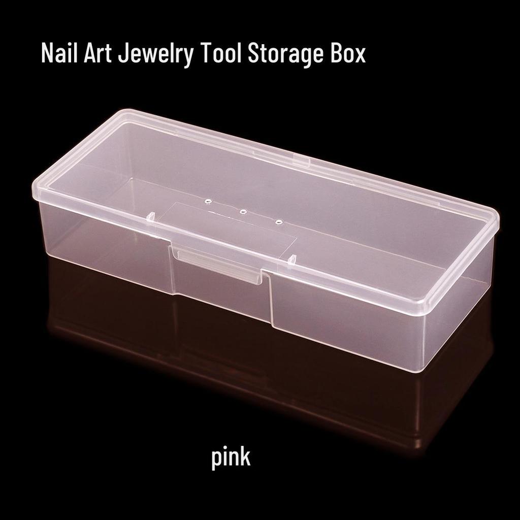 Pink Transparent Nail Art Tool & Accessory Storage Box