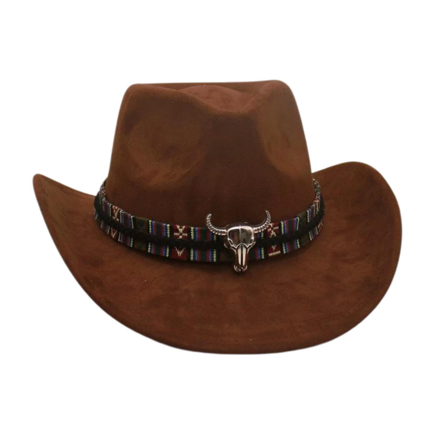 

Big Eaves Jazz Men And Women Dance Performance Jazz Hat Four Seasons Multi-Color Woolen Cowboy Hat One size fits all [j peach cow]
