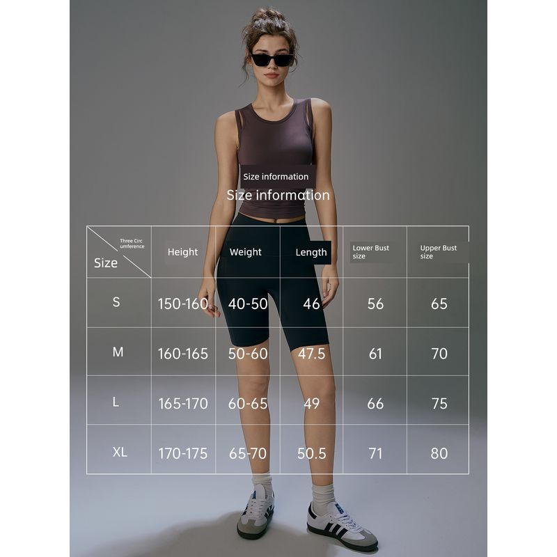 Mitaogirl Kendall Sports Vest Women Quick-Drying Slim Fit Cycling Yoga Clothes Sleeveless With Chest Pad Fitness Top