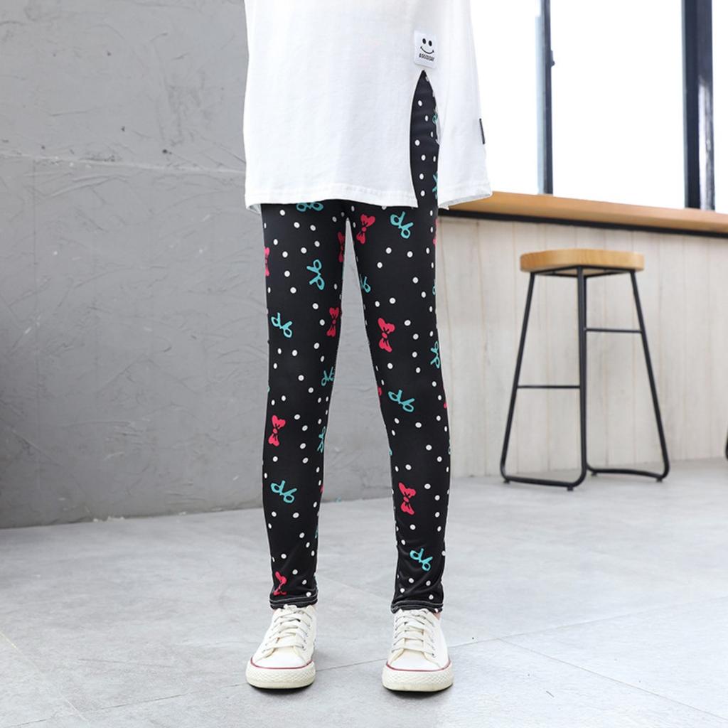 Calça legging feminina 2t-12t, primavera e outono, fina, elástica, estampada, coreana, roupas de verão