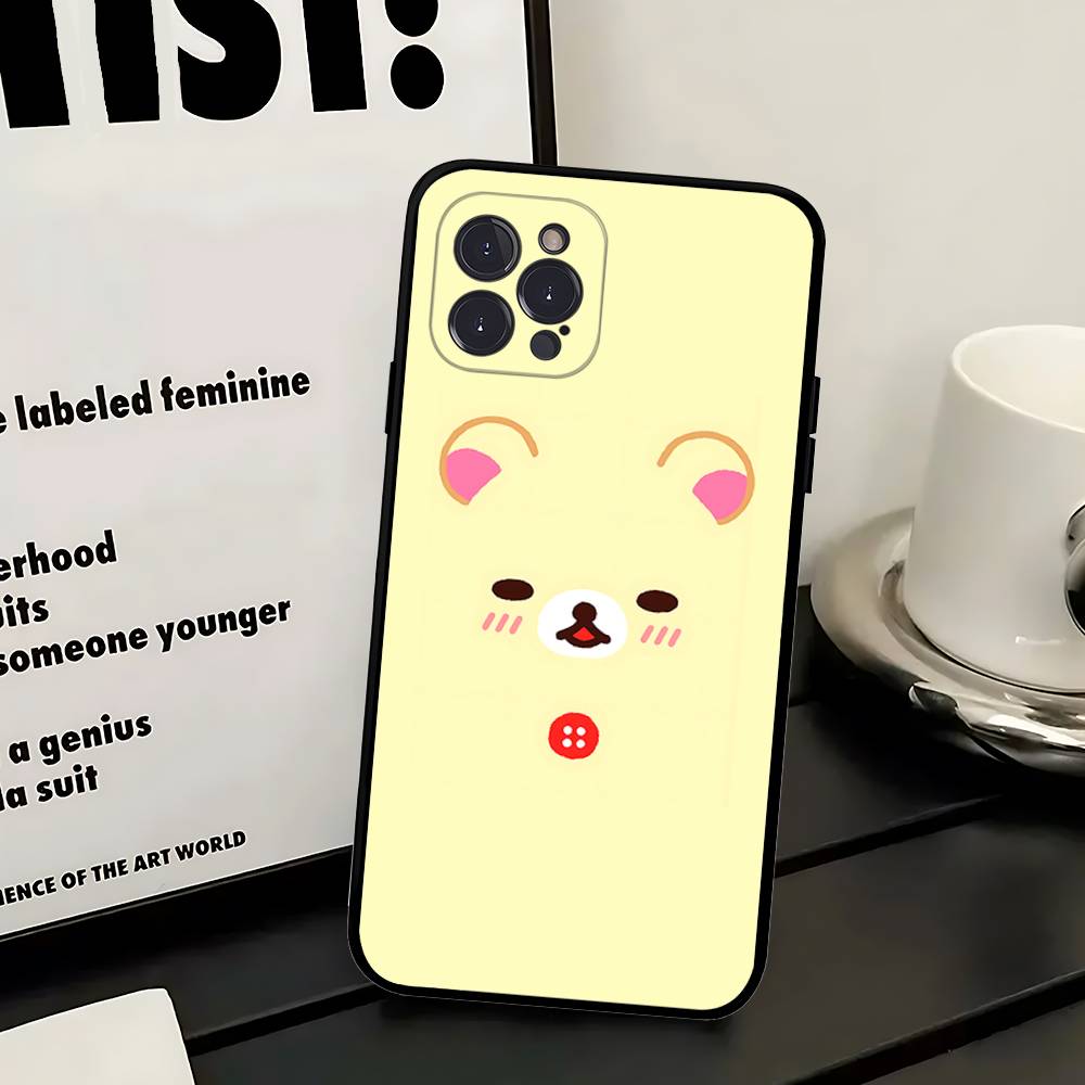

Popular Cute R-rilakkumas Bear For Iphone 17 16 15 11 13 14 Pro Max Plus 12 Mini Black Shell Cover Phone Case iPhone 13pro max