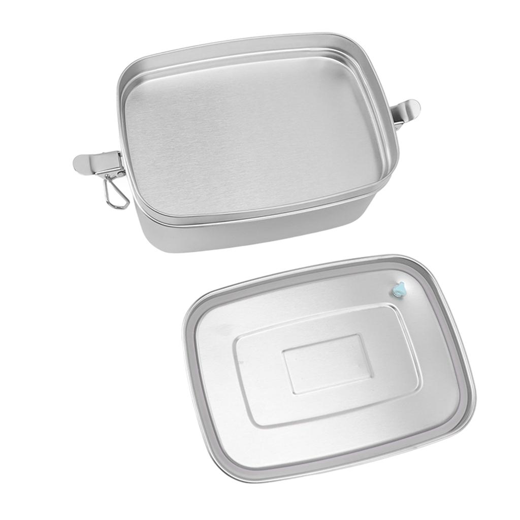 Double Layer Stainless Steel Lunch Box Portable 1.5L Bento Box for Student Office Workers Canteen Picnic Camping