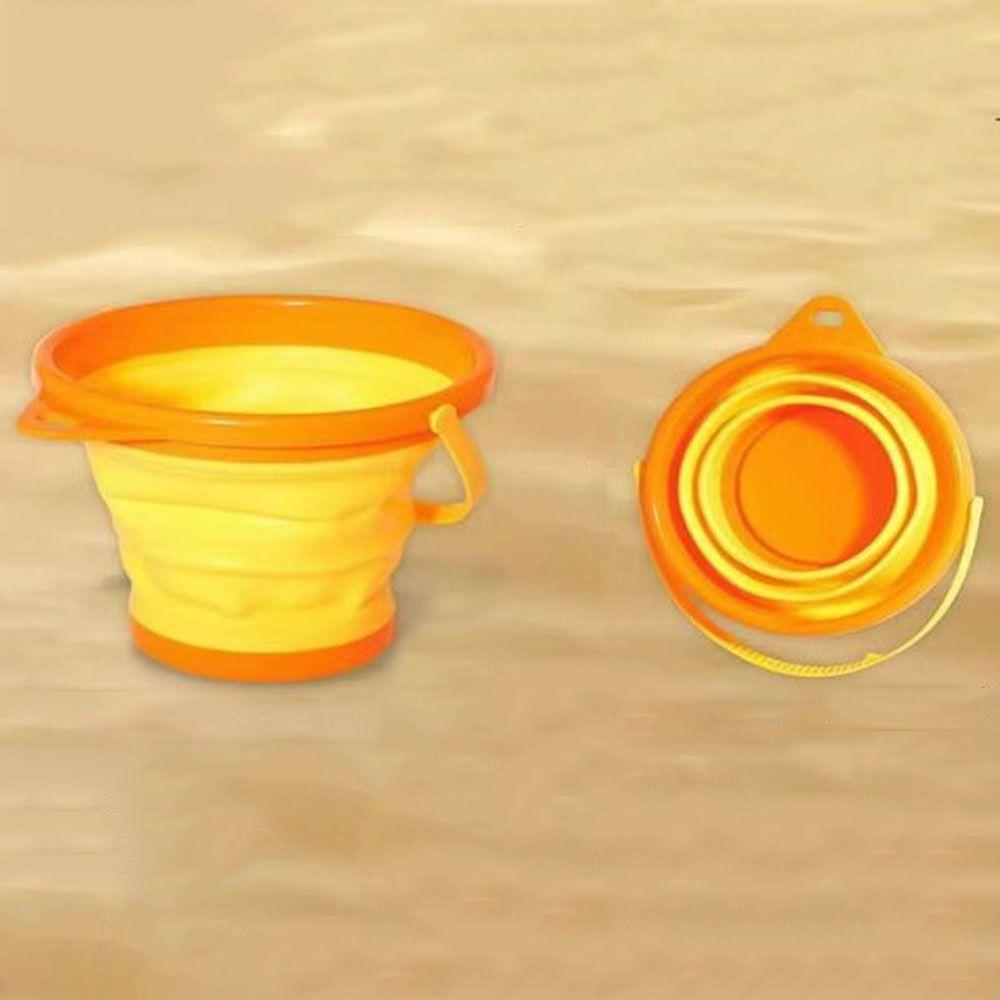 Portable Sandbox Toy Bucket Retractable Beach Collapsible Bucket Beach Folding Buckets  Car Washing