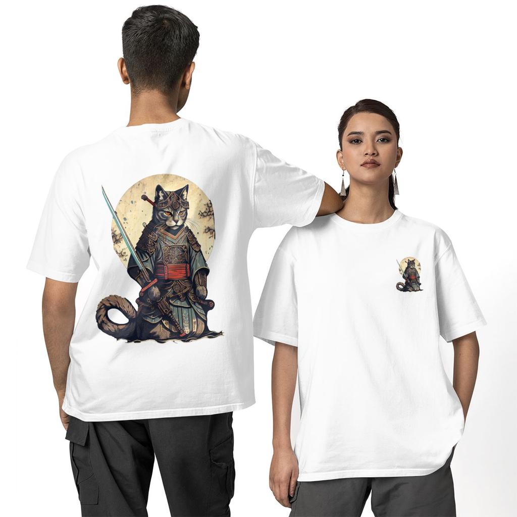 Bushi Cat T-Shirt Adult japanese Streetwear 100 Cotton T Shirts Summer O Neck Hip Hop Tees Casual Big Size Clothing