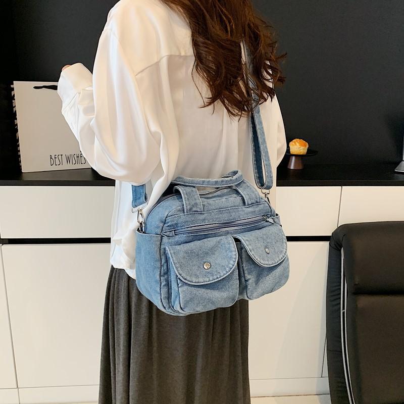 Vintage Denim Women's Bag Large Capacity Stitching Tote Women's Bag