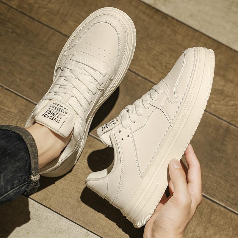 Autumn Feeling White Board Shoes Casual Leather Shoes Sports Heightening Tide Shoes