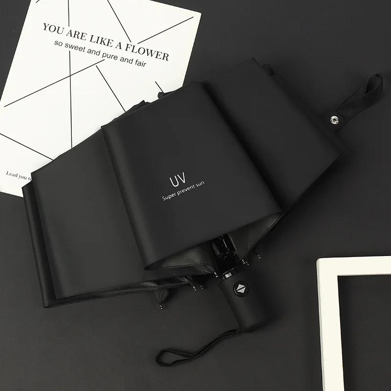 New Buckle Umbrella, Fully Automatic, Portable, Enlarged, Thickened, Reinforced, Night Light, Reverse Folding