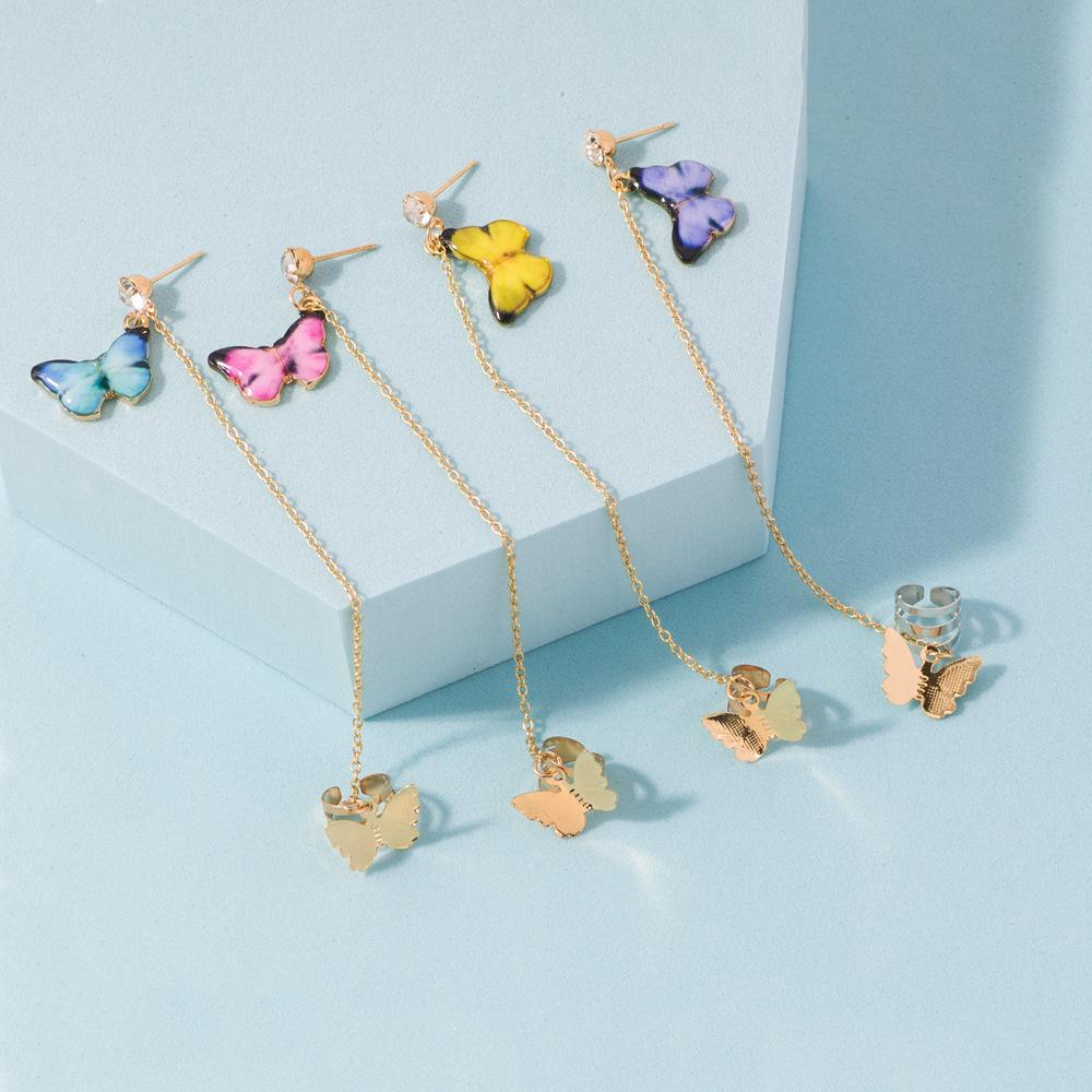 Alloy Butterfly Elegant Earrings Charming European Style For Women In Multiple Colors