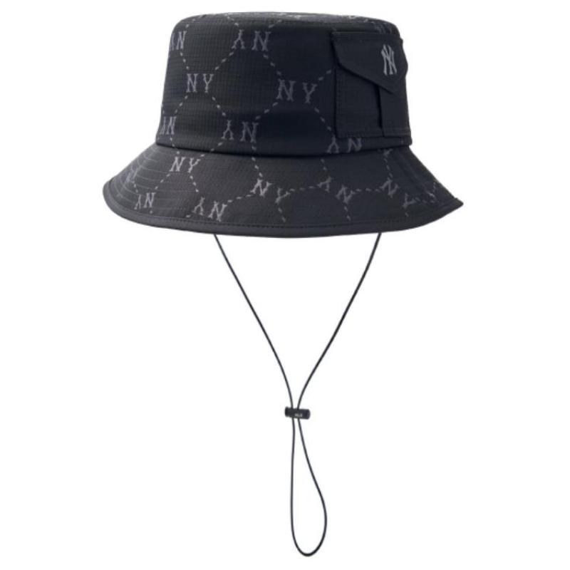 MLB Polyester Bucket Hats Unisex Black Fashion 3AHTM015N-50BKS