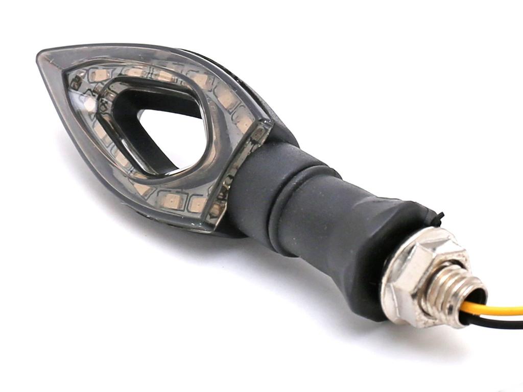 Nakira Motorcycle Turn Signals, Set of 4, Perforated Design, General Purpose Turn Signals, LED KTM Duke Ape, Monkey, Nkr732 (Black)