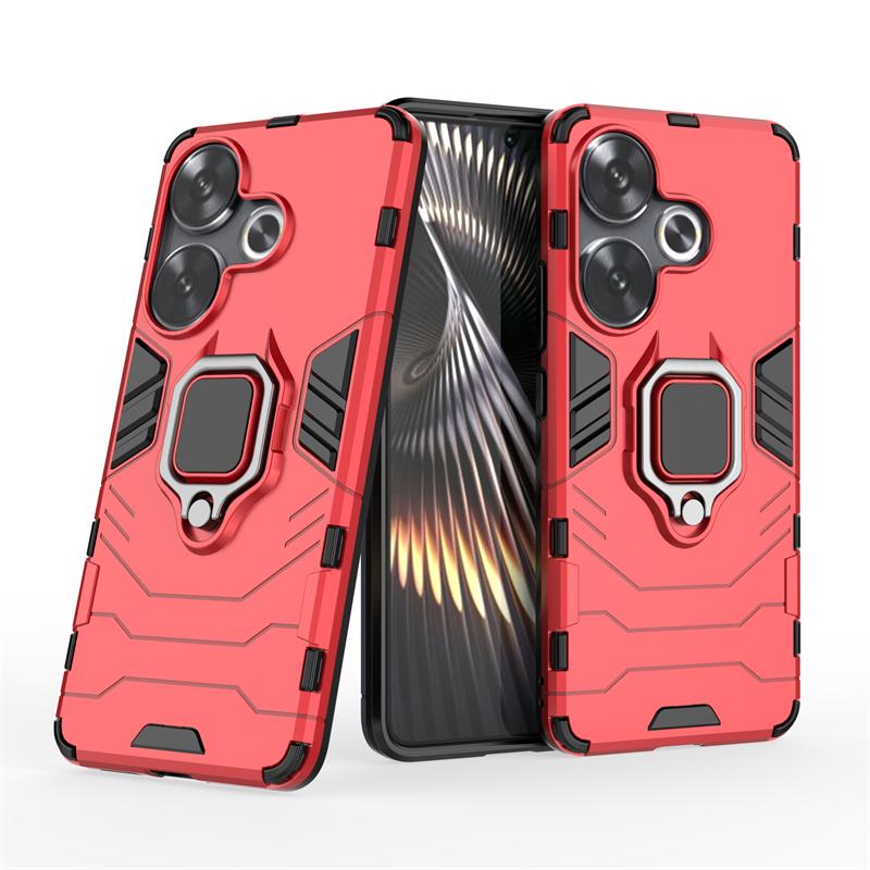 For Poco F6 Case Cover XiaomiPoco F6 Capas New Shockproof Phone Back Armor PC Bumper Magnetic Ring Holder Cover Poco F6 Fundas