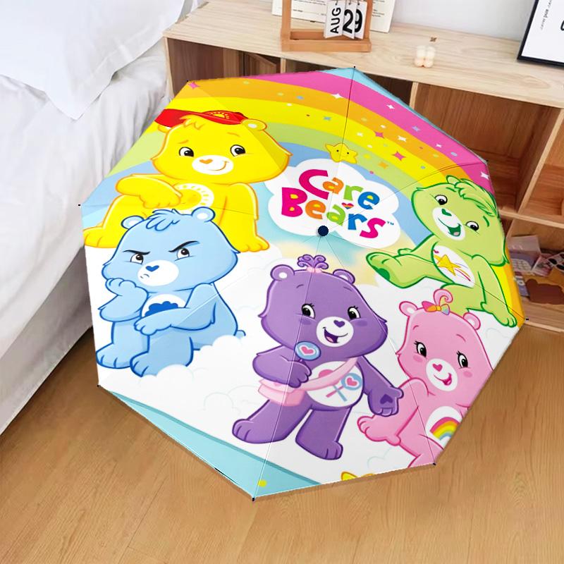 1PC Love Bears Automatic Folding Umbrella 8-Rib Travel Umbrella with Auto Portable Case, Ideal Gift for Birthdays