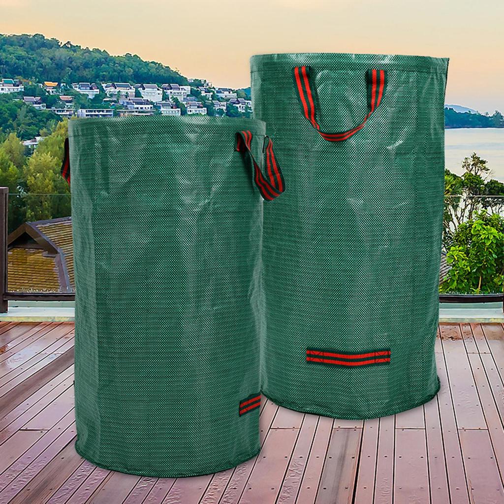 Yard Debris Bags With Reinforced Handles 500L/132gallon Reusable Garden Waste Bags Heavy-Duty Grass Containers