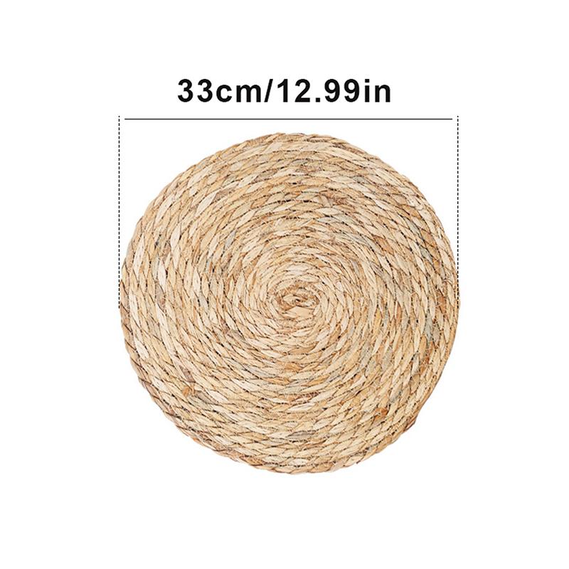 1Pcs Pot Mats Handwoven Rattan Placemats Round Heat Insulation Mats Natural Woven Table Mats For Dining Home Wedding Decor
