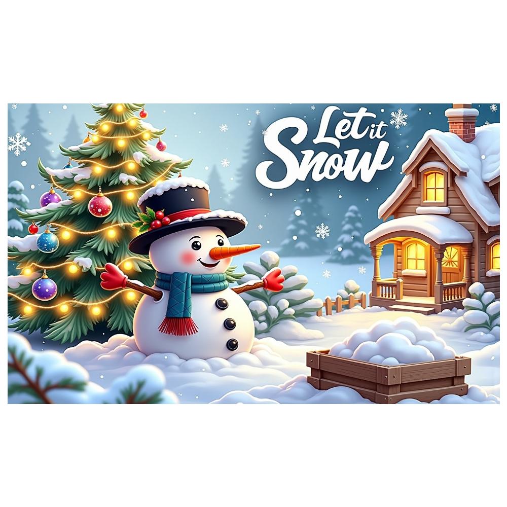 Xmas Display Snowman Figure Festive Background Snow Scene Backdrop Festive Ornaments Snowman Backdrop For Photo Backdrop Xmas