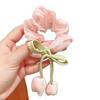 2026 Sweet and Versatile Tulip Flower Scrunchie, High-End Handmade Hair Tie for High Ponytails, 5-Pack
