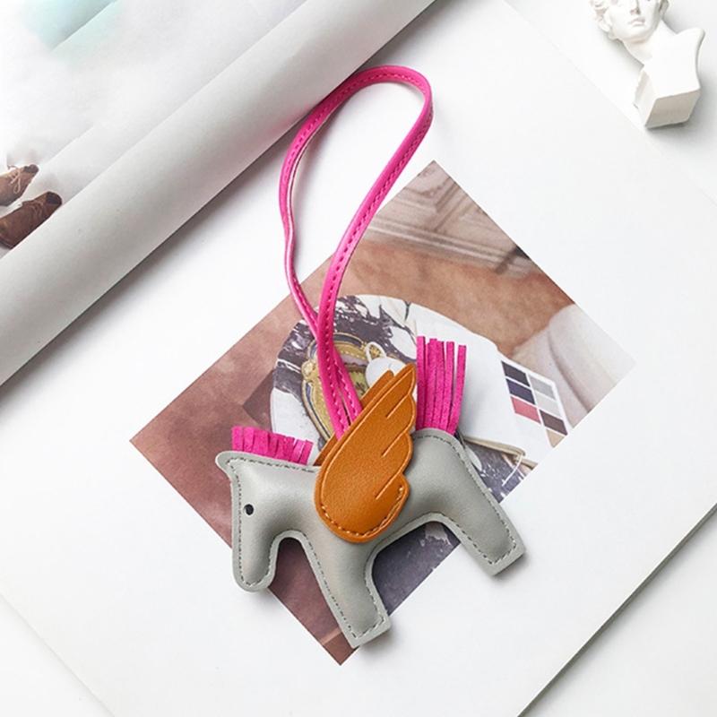 Cute Angel Wing Horse Keychain Pendant for Women Girls Fashionable Mini Horse Shape Bag Charm Oranemnt for Handbags