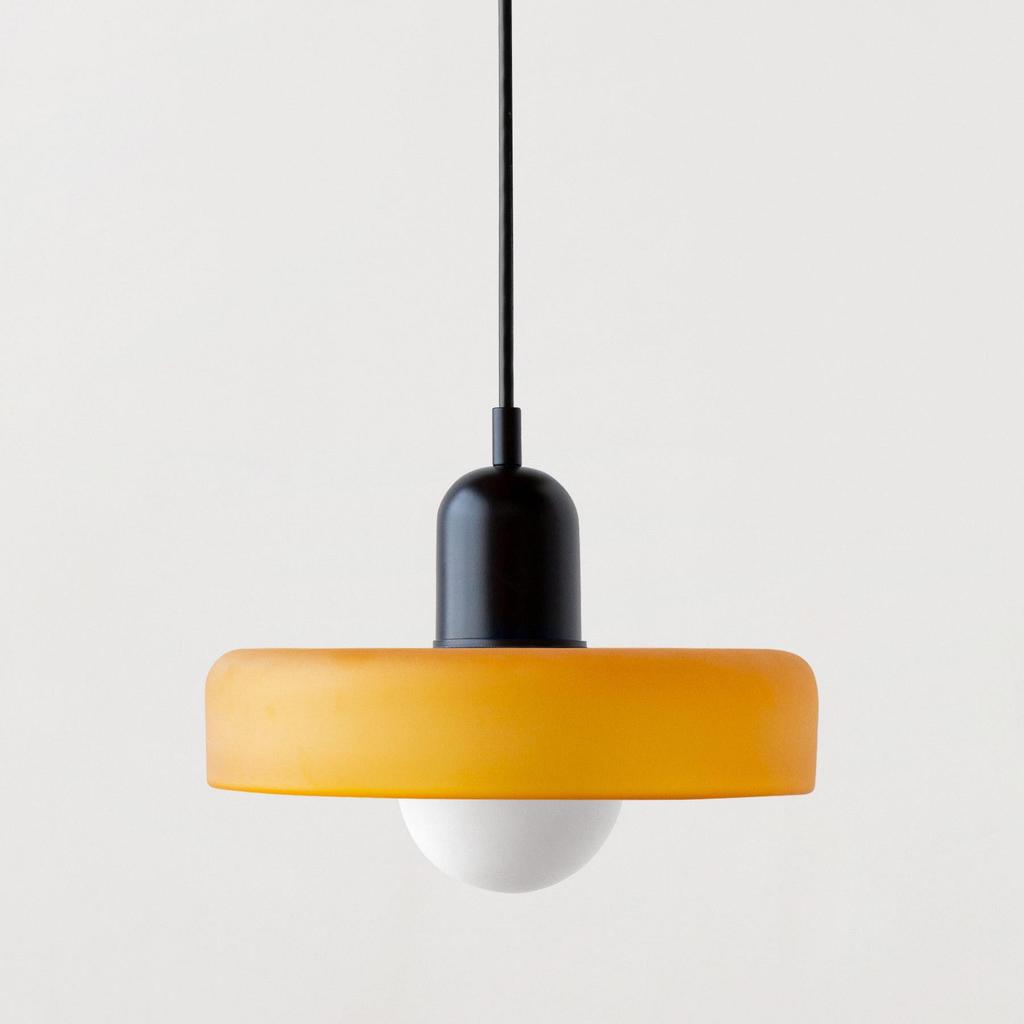 Danish Mid-Century Cream Green Retro Glass Chandelier for Restaurants & Bars
