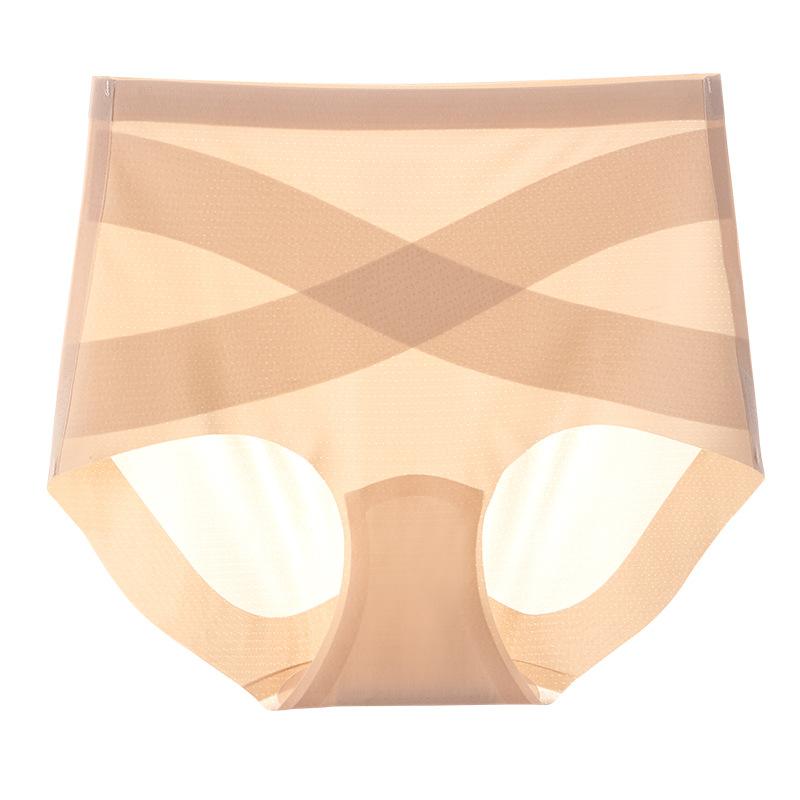 

Женское летнее тонкое послеродовое нижнее белье большого размера с высокой талией и эффектом X-образного кроя для похудения и подтяжки бедер 3XL телесный