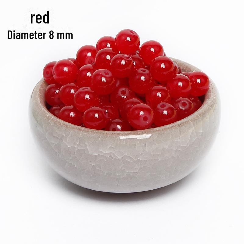 

4-8 мм имитация нефрита круглые стеклянные бусины для самодельных ювелирных изделий ручной работы аксессуары