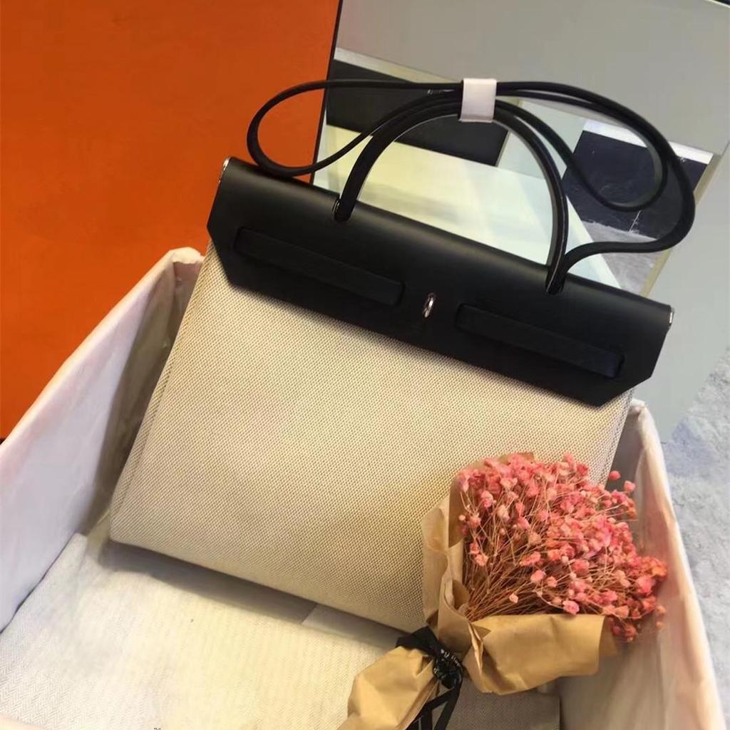 Color Block Kelly Bag: Handmade Waxed Thread, Genuine Leather, Stitched Cowhide Canvas, Shoulder & Crossbody Handbag.