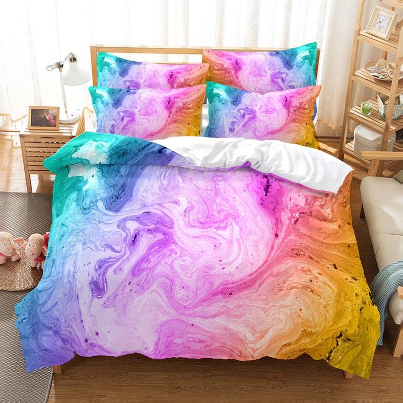 Green Quicksand Pattern Duvet Cover Set 3d Digital Printing Bed Linen Fashion Design Comforter Cover Bedding Sets Bed Set