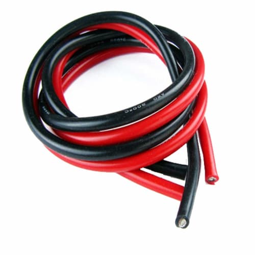 Yiqigou 2M Flexible Silicone Wire, 10AWG, 12AWG, 14AWG, 16AWG, 18AWG, 20AWG, 24AWG RC Cable Lead, Flexible Copper Cable (1M Black Silicone Wire + 1M R