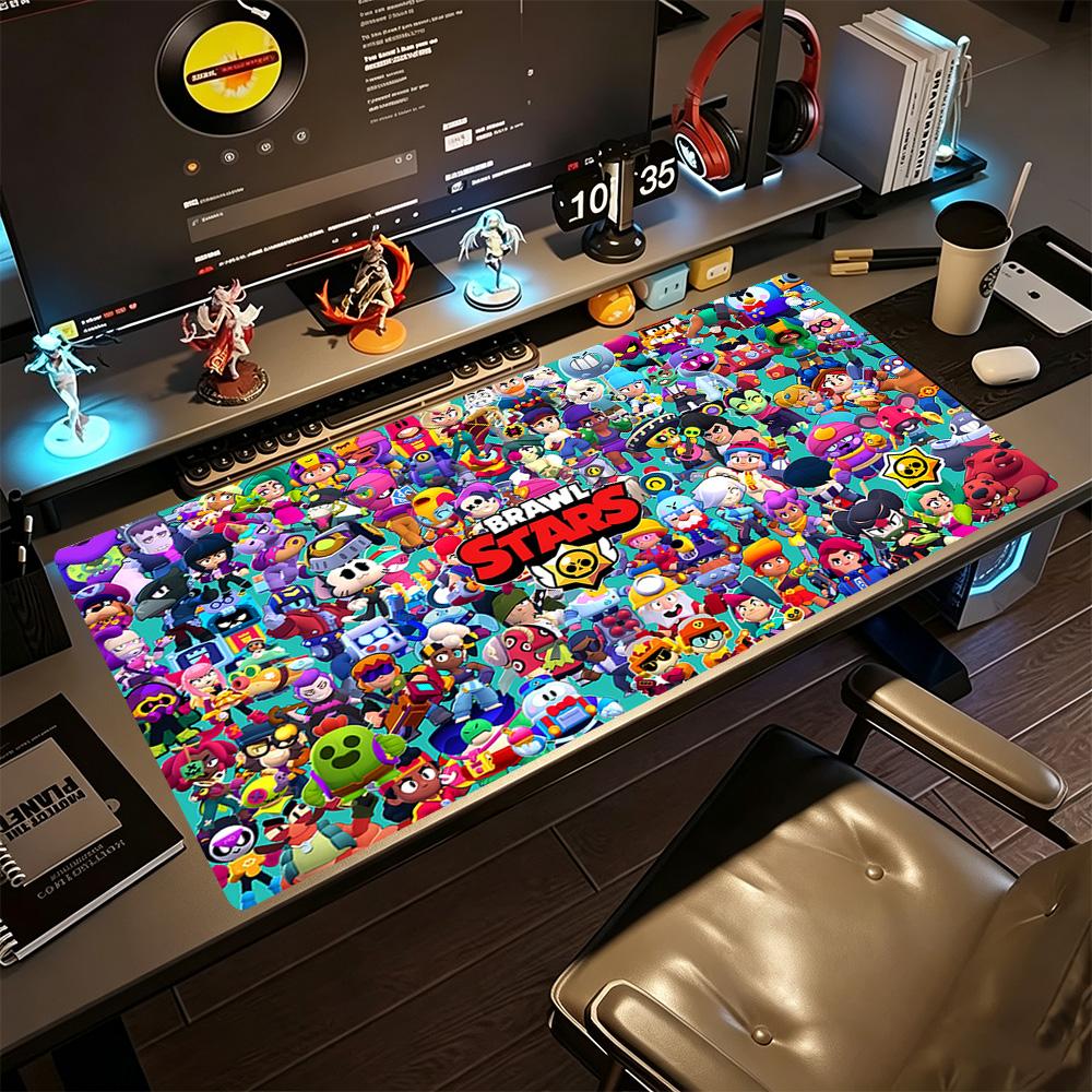 Brawl Stars Gaming Mouse Pad Keyboard Mat Computer Desk Keyboard Mat Non-Slip Rubber Bottom Perfect for Office Laptop Gaming Setup