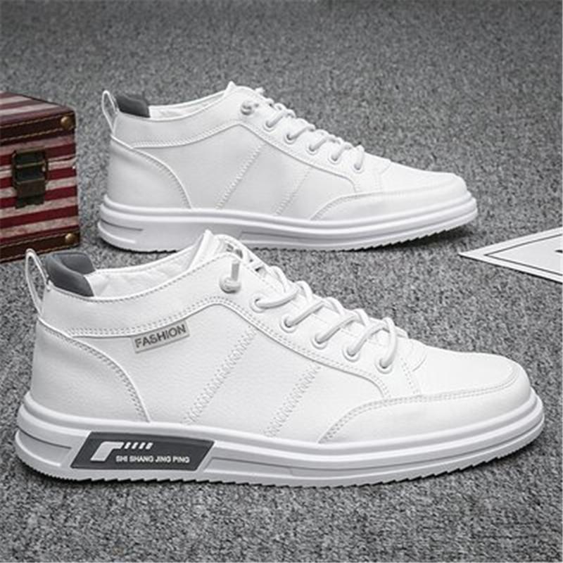 

Круглая кожаная удобная мужская обувь для серфинга, осенняя новая повседневная спортивная обувь, модный тренд, белые туфли для мужчин 39