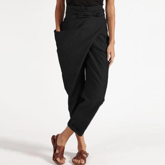 Damenhosen Unregelmäßige Taschen Streetwear Einfarbig Hohe Taille Cropped Hosen für Dates