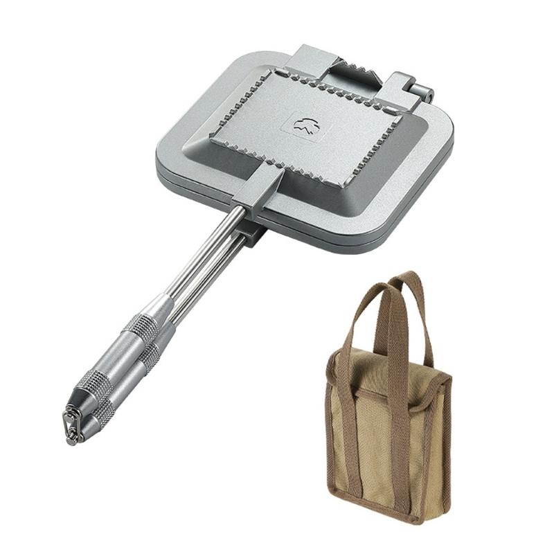 תבנית אפייה לסנדוויצ'ים מחבת טיגון ניידת לחוץ ידית ניתקת מגש גריל צד כפול מגש קליפס לארוחת בוקר עמיד