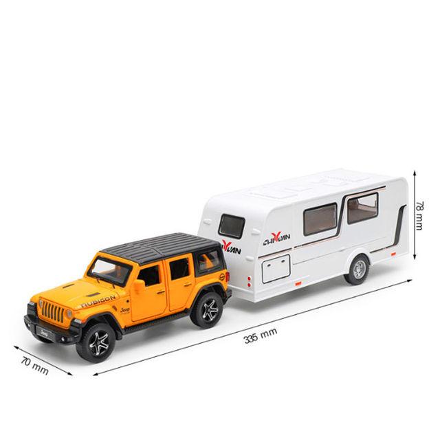 1/32 масштаб Jeep Wrangler прицеп, модель автомобиля из сплава, литой под давлением автомобиль, звуковой свет, коллекция для любителей автомобилей, детский подарок на день рождения, металлические игрушки для мальчиков