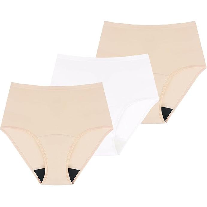 AIRCUTE Washable Absorbency Urinary Incontinence Underwear for Women High Waist Leak Proof Panties for Bladder Leakage 60ML, 3 Pack (Medium, 4X-Large