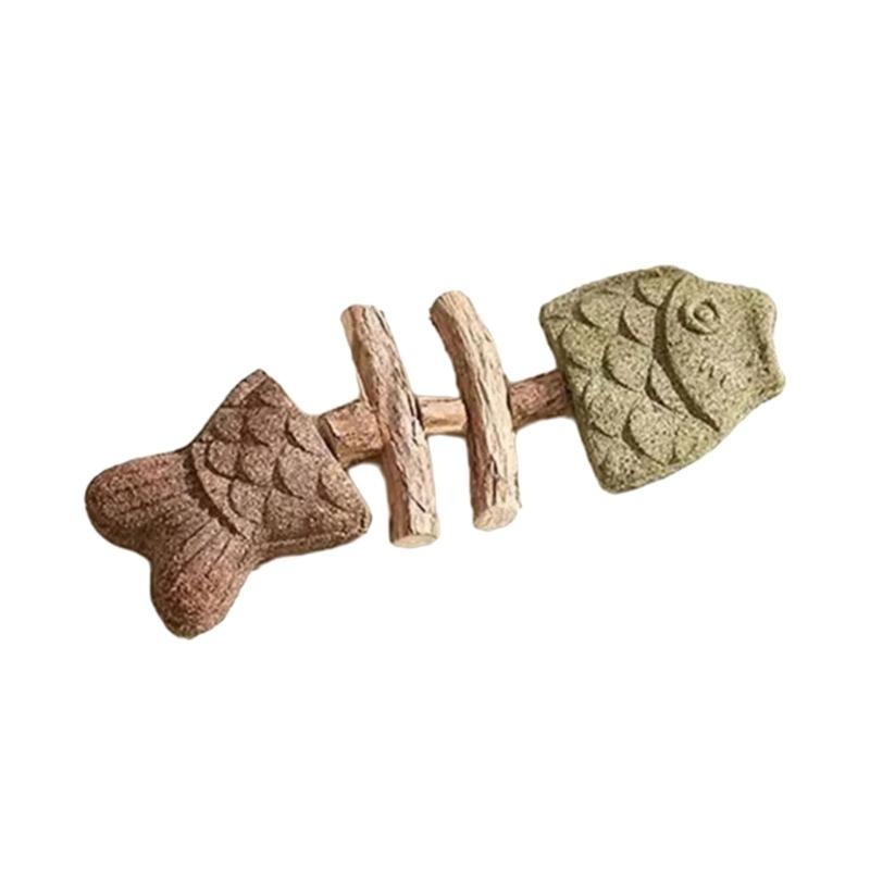 

Cats Silvervine Fish Bone Shape Catnips Toy Interactive Chew Stick For Indoor Cats Dental Health And Play 1