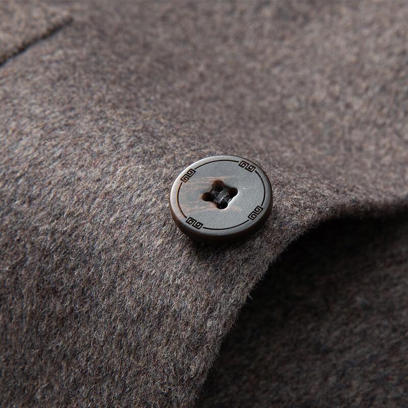 DAISHU Men's Detachable Down Liner Wool Blend Overcoat