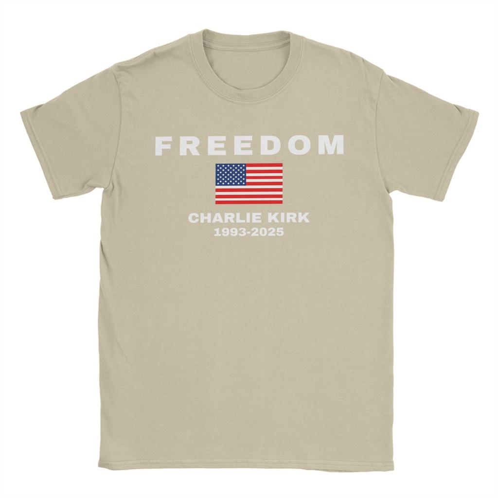 Turning Point USA Charlie Kirk T-Shirts Men  Novelty Pure Cotton Tee Shirt Round Collar Short Sleeve T Shirts Gift Idea Tops