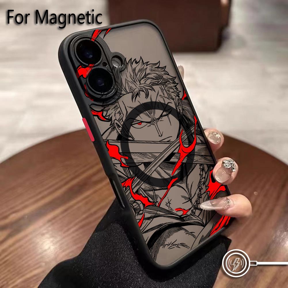 Anime Ones Pieces Luffys Zoros Phone Case for iPhone 17 16 15 14 13 12 11 Air Pro Max Mini XR XS X 7 8 6 6s Plus Matte Magnetic
