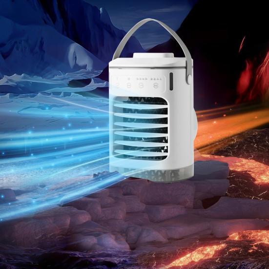 Portable Air Conditioner Easy Control Panel Large Water Tank Natural Wind Mode Colorful Ambient Lights Air Cooler