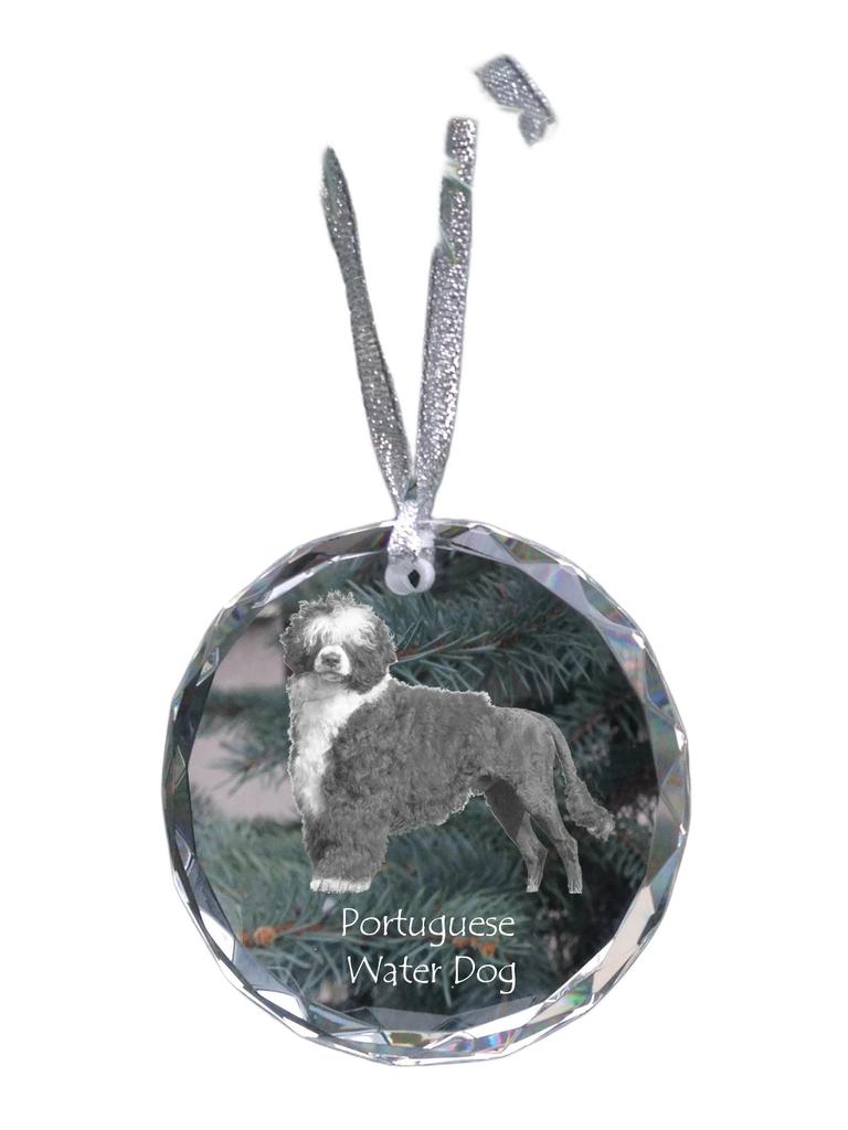 Portuguese Water Dog, Portie, PWD – Crystal bauble with a photo, dog photo in crystal | Art-Dog