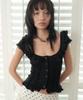 Lujeuseullibobeo Soft Ruffle Blouse *Black
