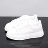 New men's shoes spring and autumn flat-soled casual leather shoes sports shoes black and white men's thick-soled breathable