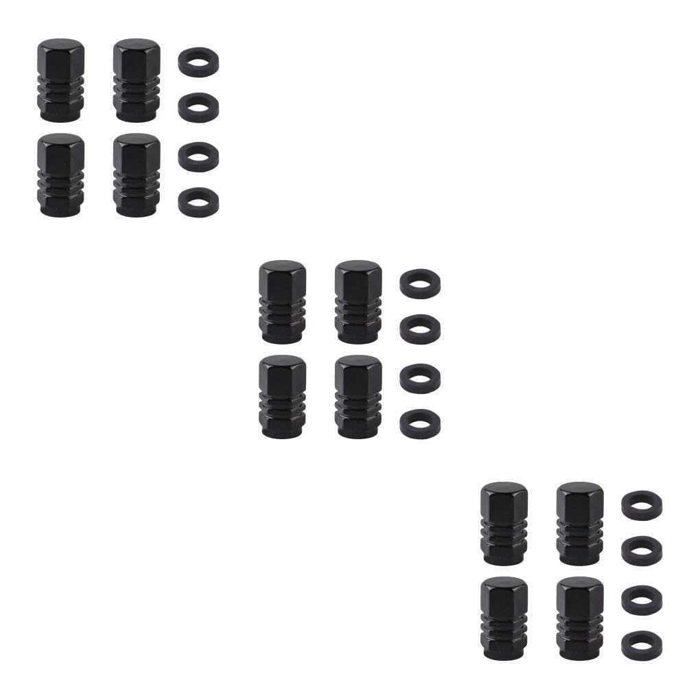 

DOSJJIASL 3 Pack Tire Air Valve Stem Aluminum Truck Tire Dust Cap Replacement Vehicle Protector Cover with Cushion, Black 3szt. чёрный